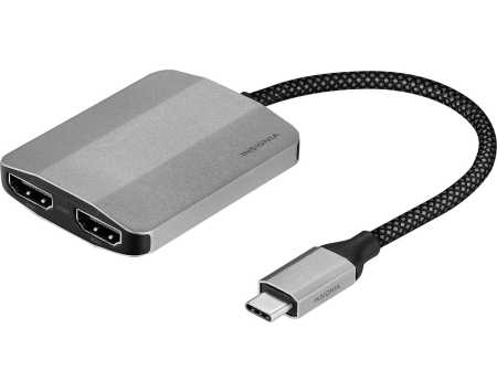 Insignia - USB-C to Dual 4K HDMI Adapter - Gray